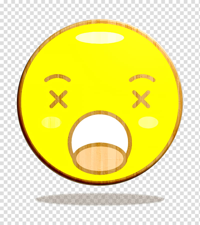 dizzy icon face icon, Yellow, Emoticon, Material Property, Circle, Symbol, Smile transparent background PNG clipart