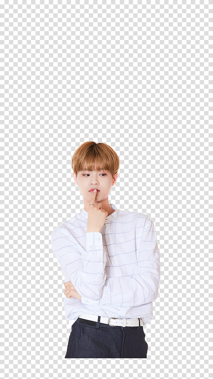 WANNA ONE S, man wearing white and black sport shirt transparent background PNG clipart