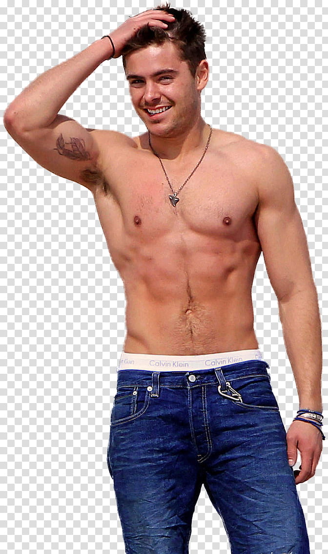 Various Artists, topless Zac Efron transparent background PNG clipart