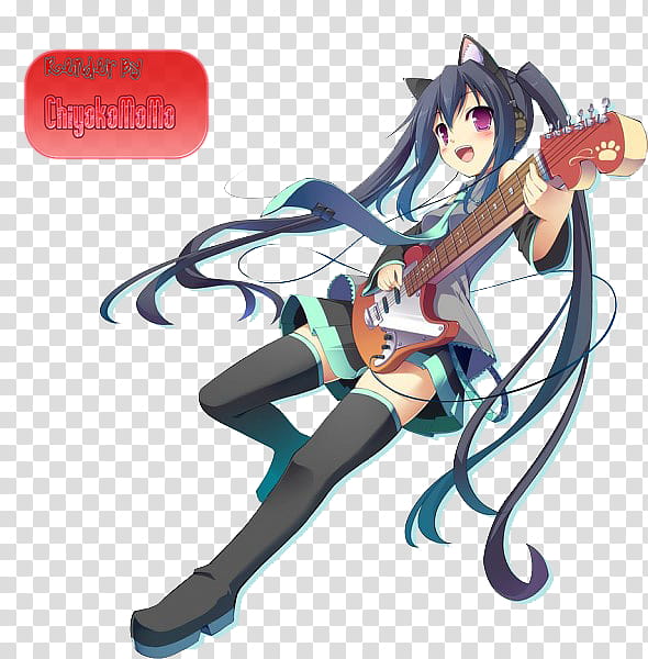 girl playing guitar anime poster transparent background PNG clipart