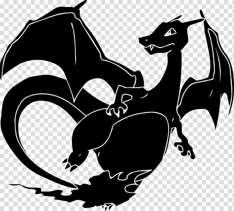 Dragon Drawing, Silhouette, Charizard, Horse, Black, Black White M, Television Show, Blackandwhite transparent background PNG clipart