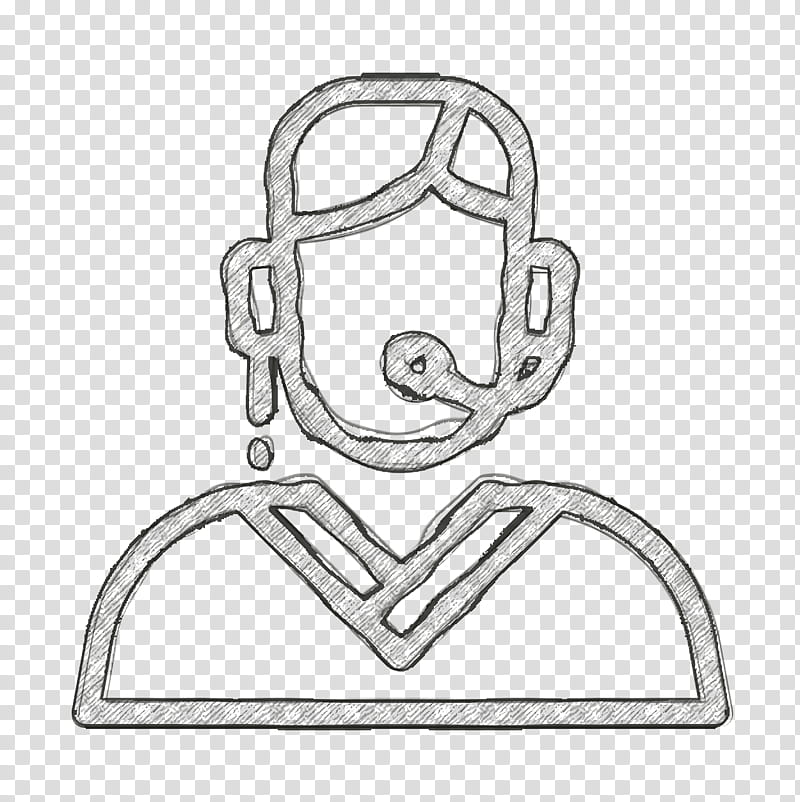 Business Management icon Telemarketer icon Support icon, Line Art, Coloring Book, Drawing transparent background PNG clipart