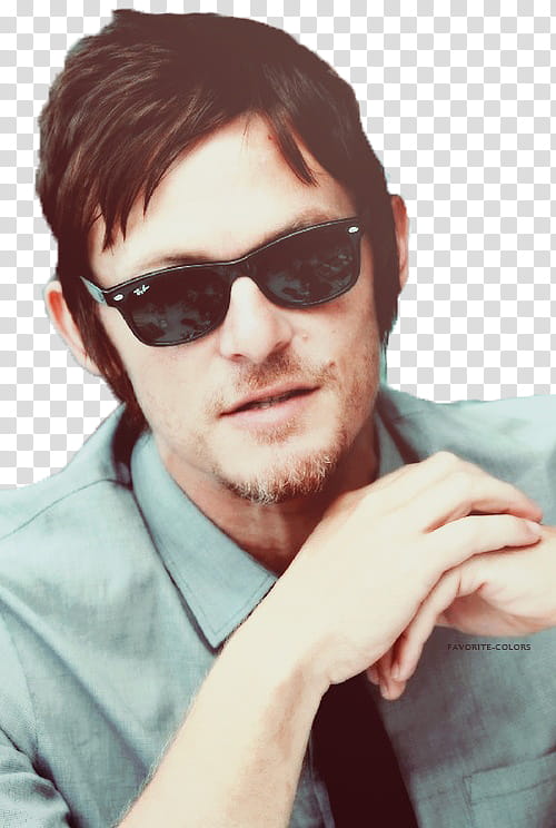 Norman Reedus The Walking Dead, man wearing Ray-Ban sunglasses transparent background PNG clipart