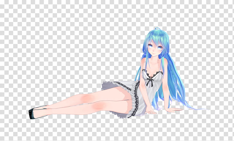 Tda Miku Sexy Pajamas, blue-haired female anime character transparent background PNG clipart