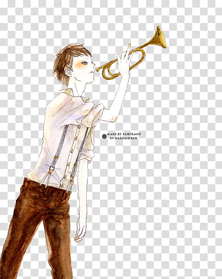 man holding trumpet illustration transparent background PNG clipart
