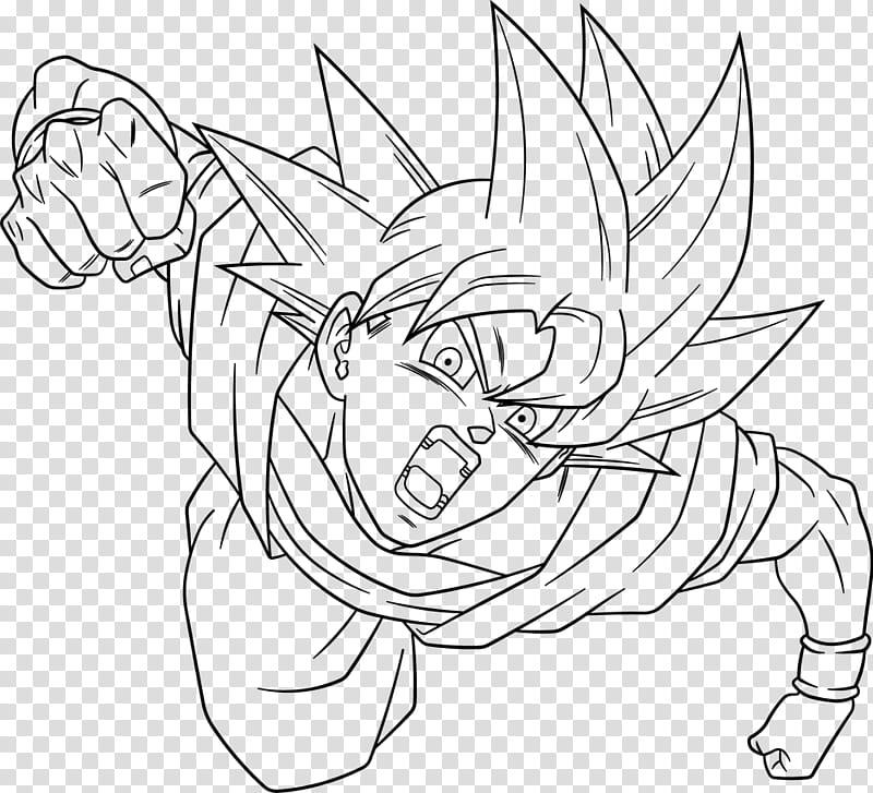 Super Saiyan God Goku Lineart transparent background PNG clipart