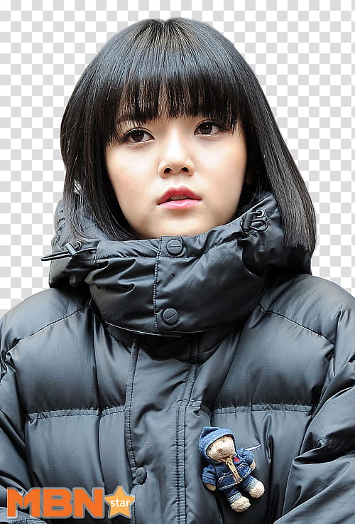 AOA, woman wearing black bobble jacket transparent background PNG clipart