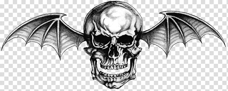 Avenged Sevenfold Logo Deathbat, gray skull illustration transparent background PNG clipart