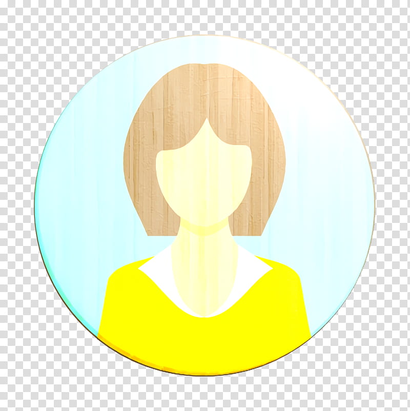 Girl icon Woman icon Education icon, Hair, Face, Yellow, Head, Cartoon, Circle, Logo transparent background PNG clipart