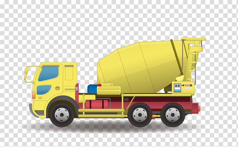 Commercial vehicle Model car Transport Truck, Cement Mixers, Cargo, Yellow, Betongbil, Concrete Mixer, Toy, Freight Transport transparent background PNG clipart
