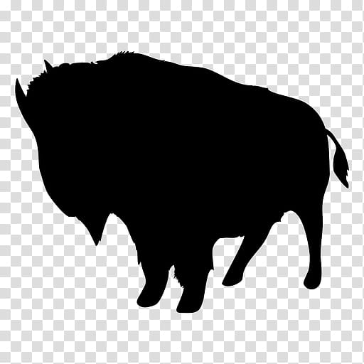 Pig, Water Buffalo, Silhouette, American Bison, Dairy Cattle, African Buffalo, Drawing, Black transparent background PNG clipart