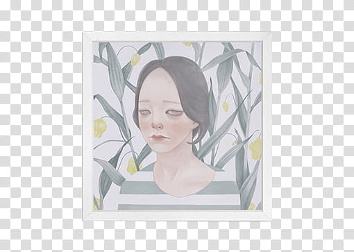 frame , portrait painting of woman with sad face transparent background PNG clipart