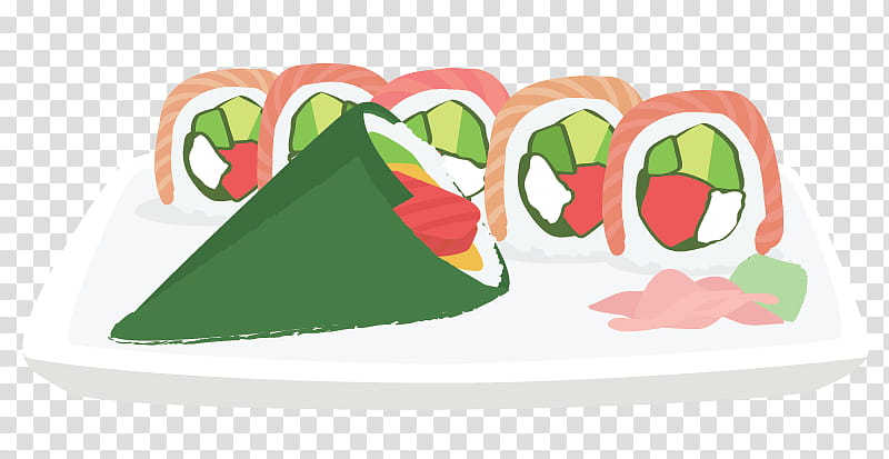 Background Green, Sushi, Japanese Cuisine, Sashimi, Restaurant, Food, Text, Cartoon transparent background PNG clipart