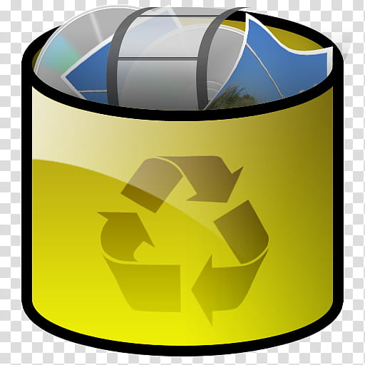 Trash Icons, trash-yellow-full transparent background PNG clipart