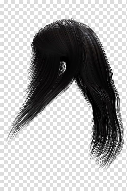 Hair Texture Renders , long black wig transparent background PNG clipart