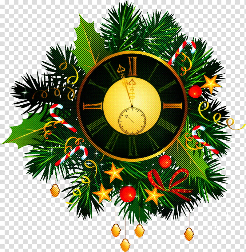 Christmas decoration, Branch, Tree, Christmas , Christmas Eve, Clock, Fir, Interior Design transparent background PNG clipart