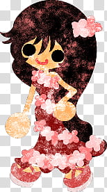 The icons of cute girls in cute dress, himawari-girl- transparent background PNG clipart