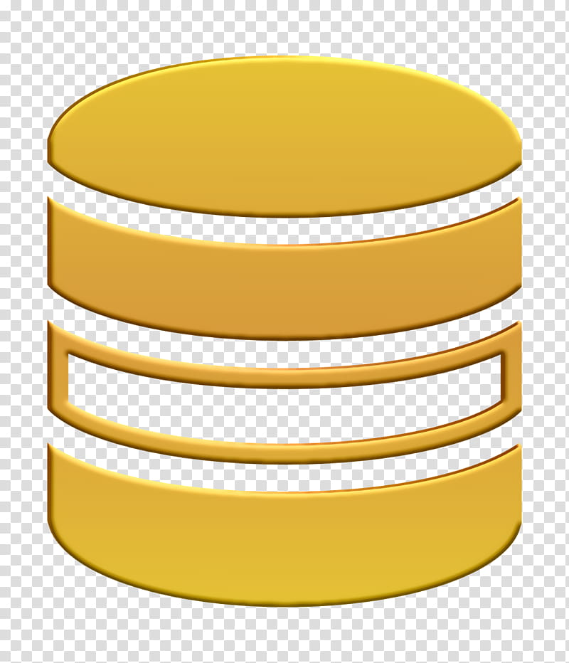 Essential Compilation icon Database icon, Yellow, Table, Line, Furniture transparent background PNG clipart