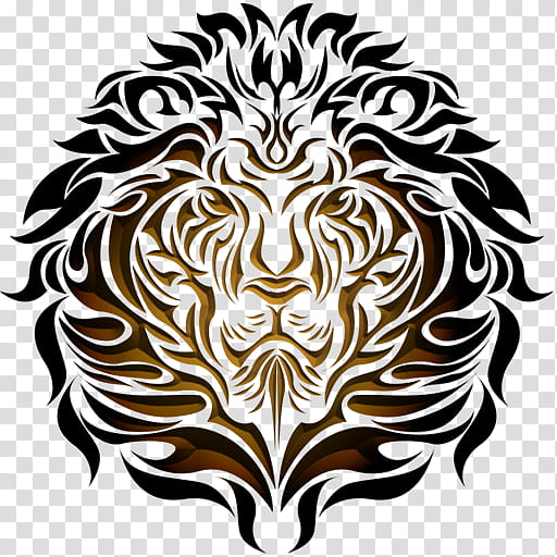 Black And White Flower, Lion, Drawing, Visual Arts, Tattoo, Head, Black And White
, Symmetry transparent background PNG clipart