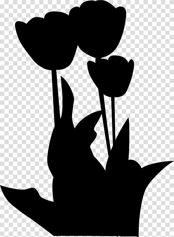 Black And White Flower, Tulip, Plants, Silhouette, Flower Garden, Vegetable, Gardening, Cartoon transparent background PNG clipart