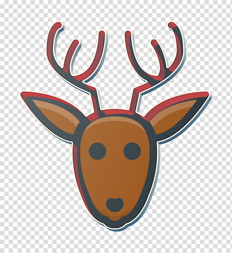 animal icon christmas icon deer icon, Rudolf Icon, Reindeer, Head, Antler, Horn, Moose transparent background PNG clipart
