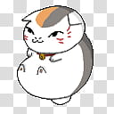 Nyanko sensei Shimeji, white and gray cat graphic transparent background PNG clipart