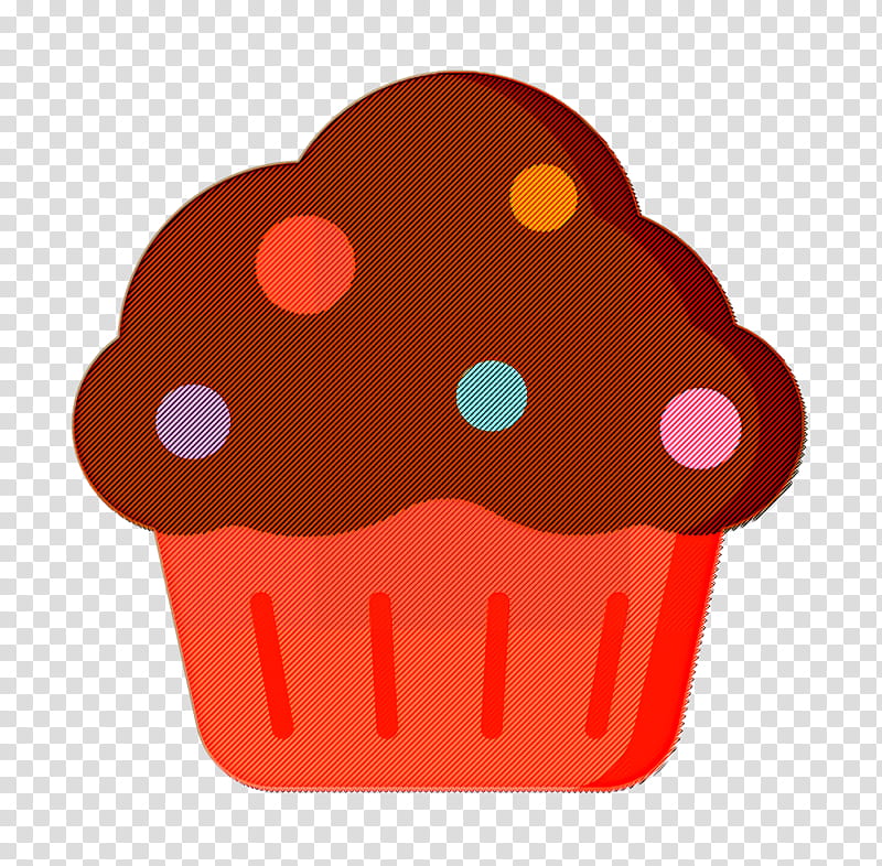 Muffin icon Cup cake icon Desserts and candies icon, Red, Baking Cup, Food, Cupcake, Frozen Dessert, Polka Dot, Meteorological Phenomenon transparent background PNG clipart