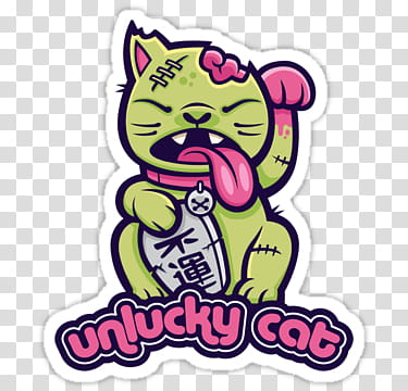 nes, Unlucky Cat sticker illustration transparent background PNG clipart