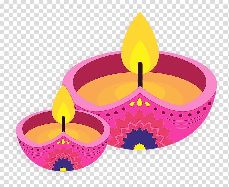 Diwali, Watercolor, Paint, Wet Ink, Candle, Violet, Pink, Oil Lamp, Magenta, Event transparent background PNG clipart