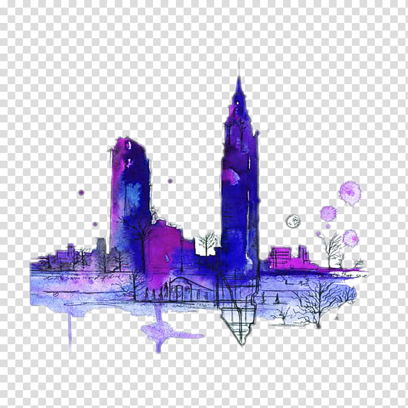human settlement violet skyline city purple, Cityscape, Skyscraper transparent background PNG clipart