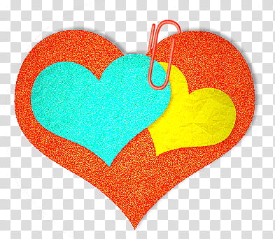 Elements , blue, yellow, and red hearts illustration transparent background PNG clipart