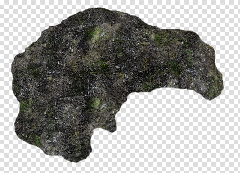 Mossy Cliffs, black and gray stone fragment transparent background PNG clipart