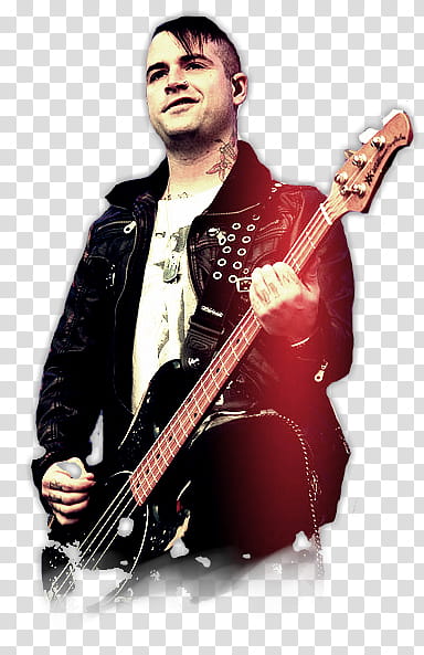 Avenged Sevenfold, man holding black bass guitar transparent background PNG clipart