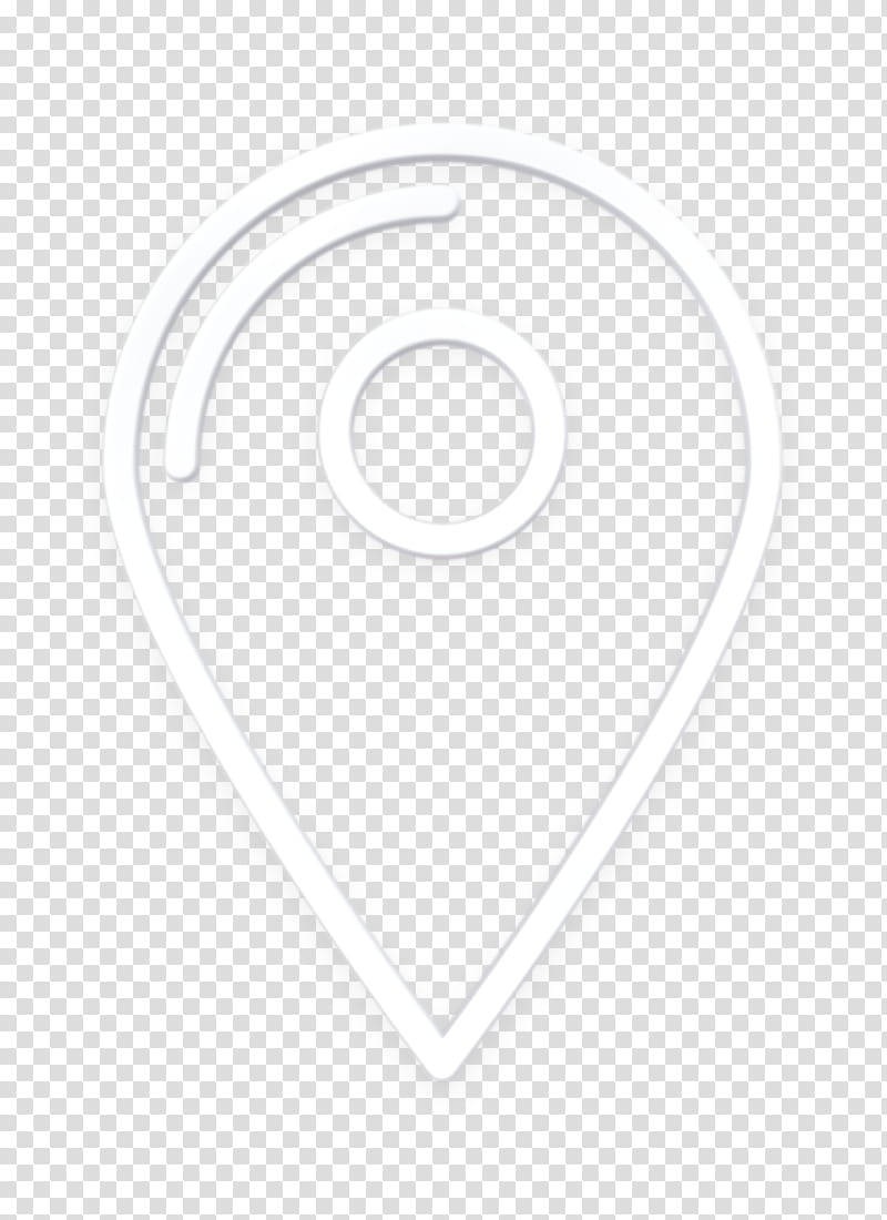 UI icon Pin icon Location icon, Logo, Symbol, Circle, Emblem, Blackandwhite, Smile transparent background PNG clipart