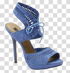 Shoes, unpaired blue open-toe stiletto transparent background PNG clipart