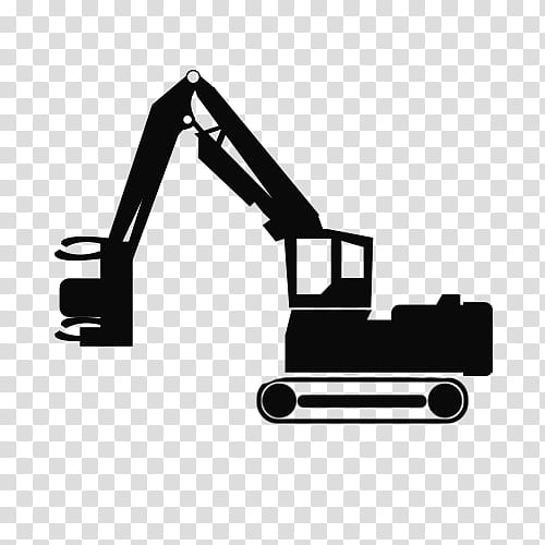 Feller Buncher Vehicle, Construction, Black White M, Excavator, Skidsteer Loader, Forestry, Tractor, Bulldozer transparent background PNG clipart