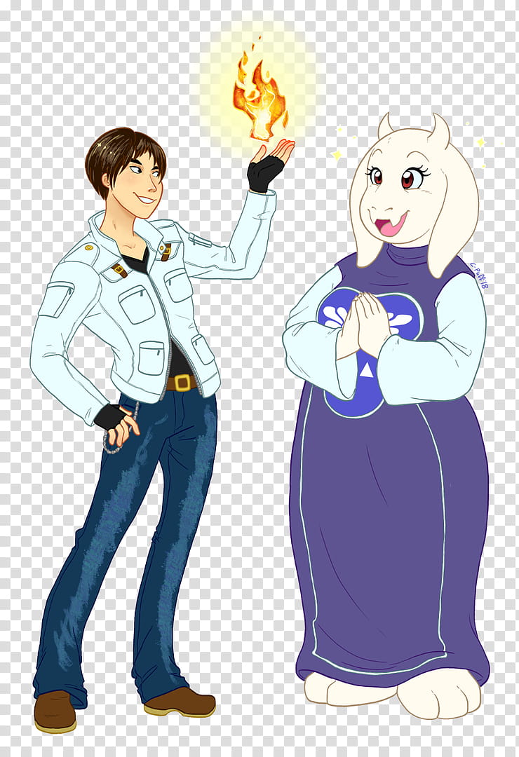 Commission: Kyo and Toriel transparent background PNG clipart