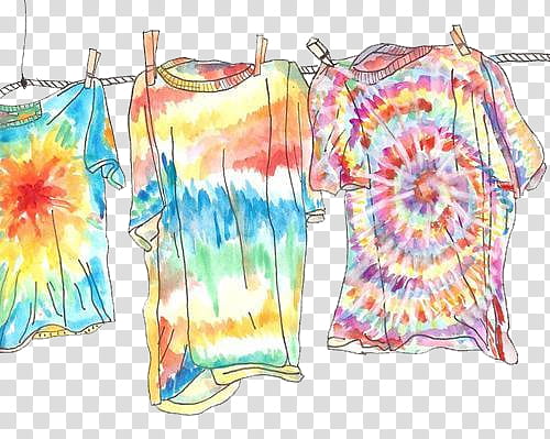 o v e r l a y S, hanging multi-colored tie-dye shirt transparent background PNG clipart