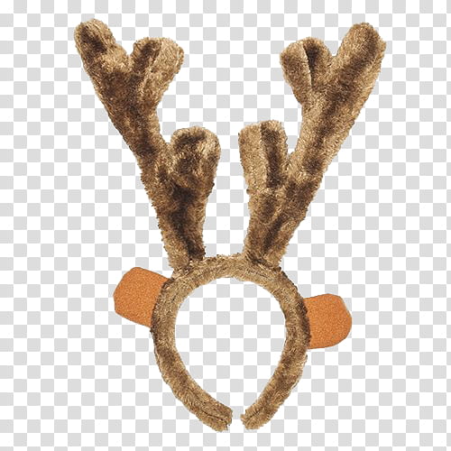 Christmas, brown deer headband transparent background PNG clipart