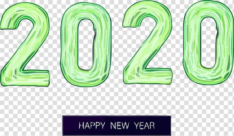 happy new year 2020 happy 2020 2020, Green, Text, Number transparent background PNG clipart