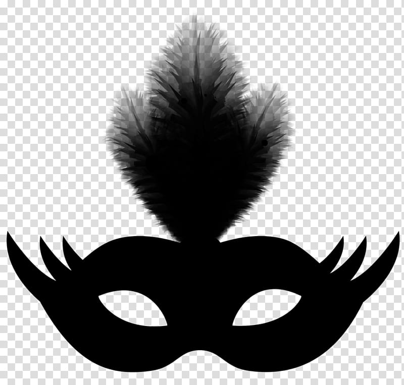 Mask Mask, Headgear, Costume, Costume Accessory, Masque, Blackandwhite, Feather, Wing transparent background PNG clipart