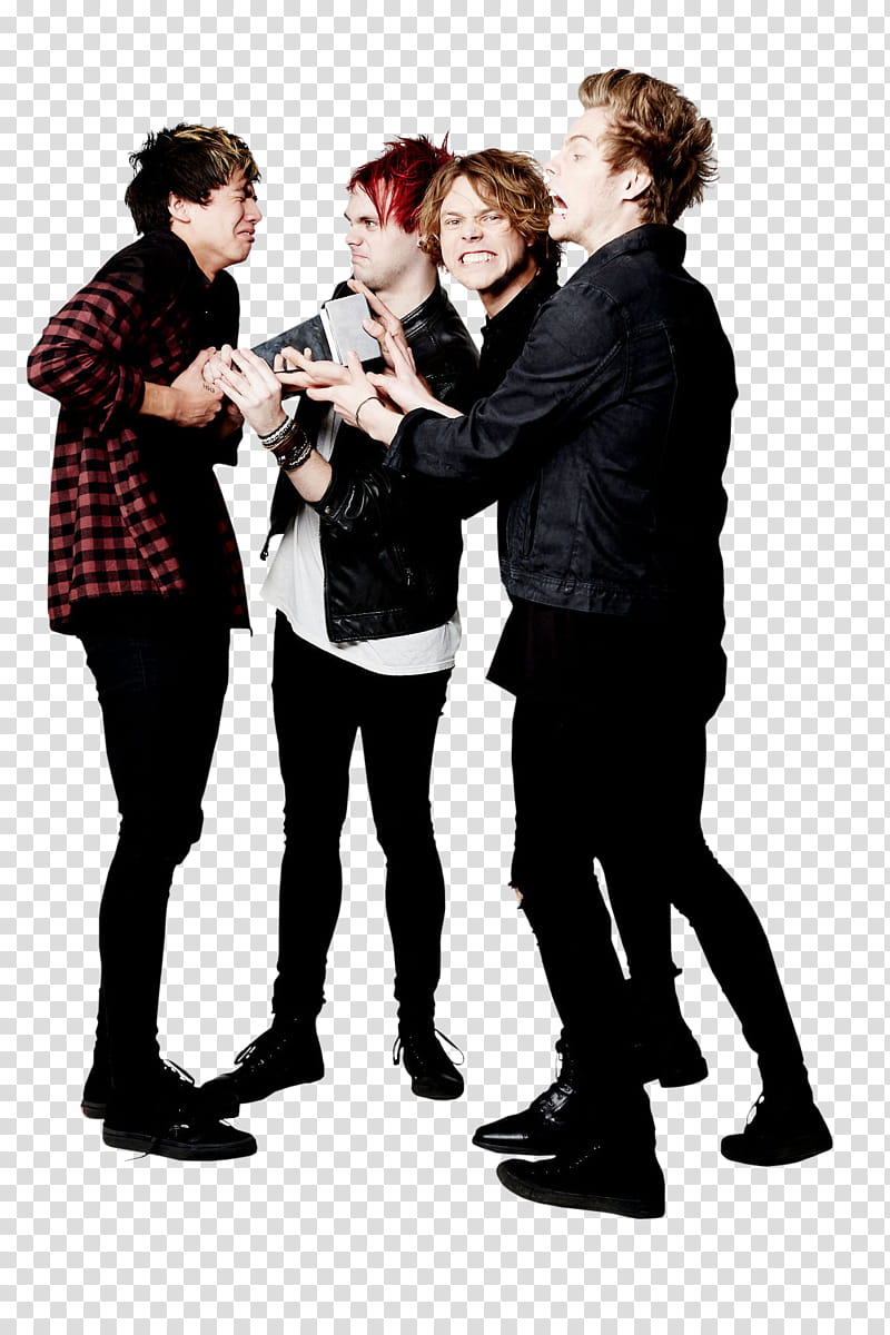 Seconds of Summer , four men facing each other transparent background PNG clipart