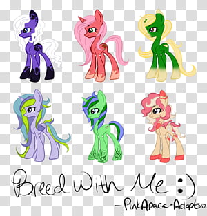 Breeding Sheet closed for now, standing six assorted-color unicorns illustration transparent background PNG clipart thumbnail