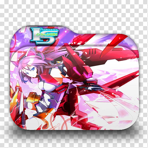 Infinite Stratos Anime Folder Icon, pink haired girl anime character transparent background PNG clipart