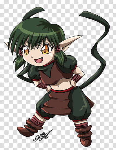 Kisshu, green-haired girl in brown top anime character transparent background PNG clipart