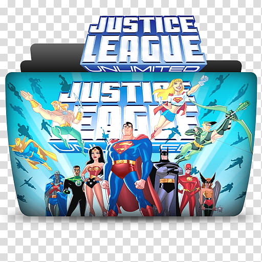 TV Folder Icons DC and Marvel ColorFlow Set , Justice League Unlimited, Justice League transparent background PNG clipart
