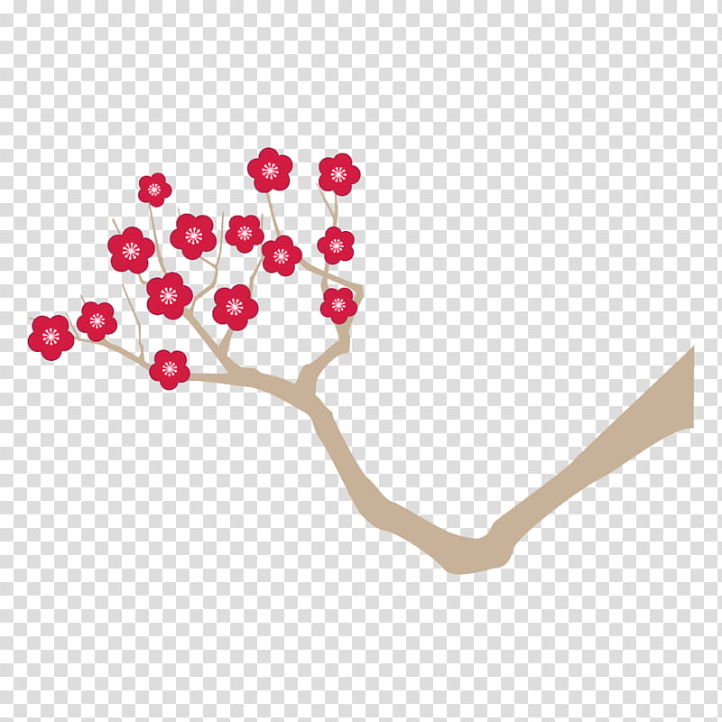 plum branch plum winter flower, Plant, Cherry Blossom, Heart transparent background PNG clipart