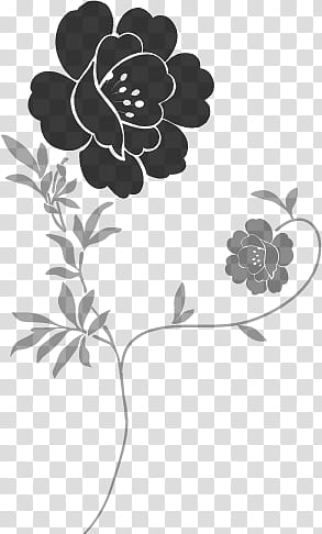 Flower  PS Brushes, black flower illustration transparent background PNG clipart