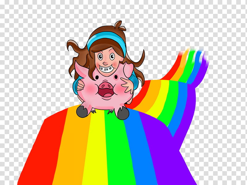 Mabel and Waddles Over The Rainbow transparent background PNG clipart