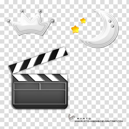 , clapper board, crown, and crescent moon illustrations transparent background PNG clipart